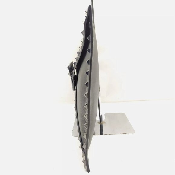 Valentino Garavani oversized black gray gunmetal stud envelope clutch - Picture 3 of 8